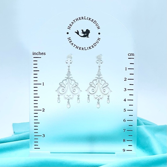 SOLD Authentic Tiffany & Co. Sterling Silver Enchant Chandelier Scroll Earrings - Picture 3 of 8